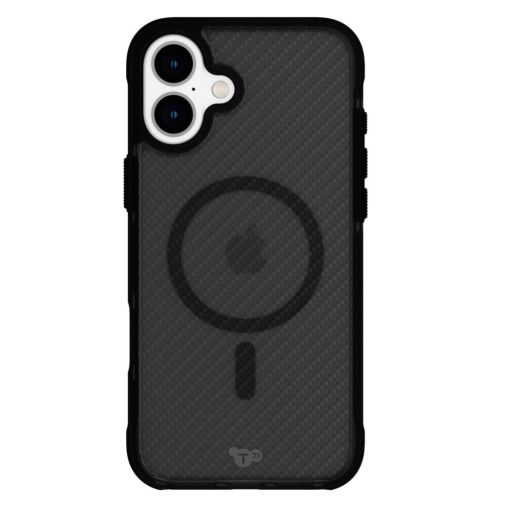 iPhone 16 Plus Tech21 EVO Armor Cover - MagSafe Kompatibel - Gennemsigtig / Sort