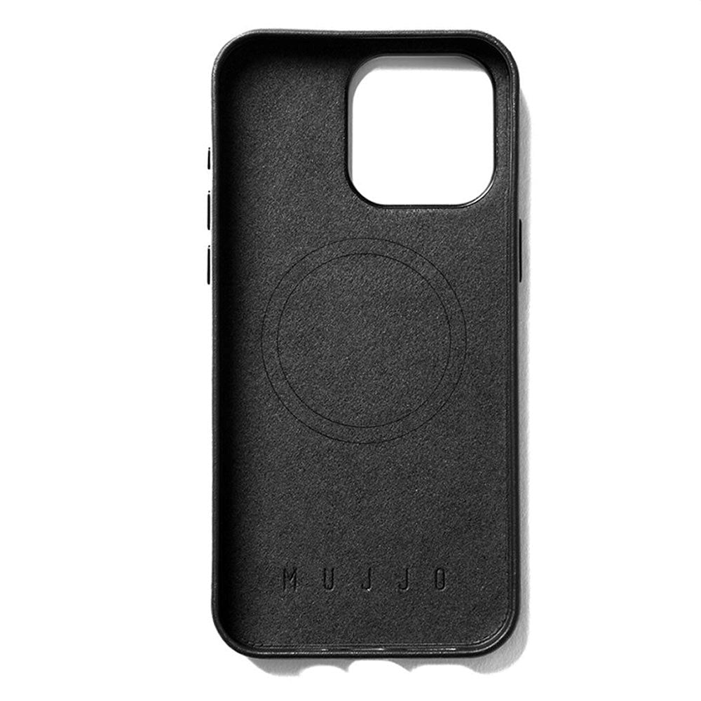 Mujjo iPhone 15 Pro Max Leather Case - MagSafe Kompatibel - Sort