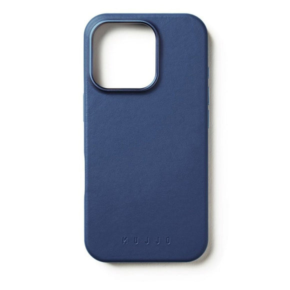 Mujjo iPhone 16 Pro Leather Case - MagSafe Kompatibel - Blå