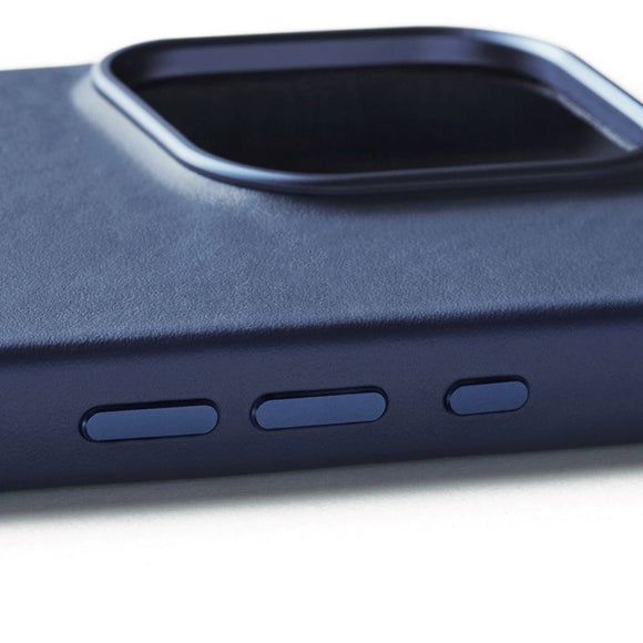 Mujjo iPhone 16 Pro Leather Case - MagSafe Kompatibel - Blå
