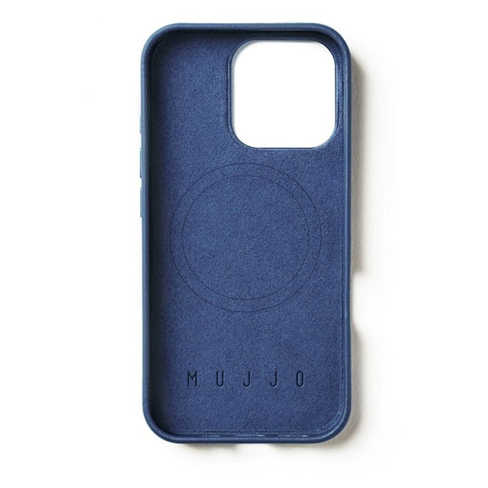 Mujjo iPhone 16 Pro Leather Case - MagSafe Kompatibel - Blå