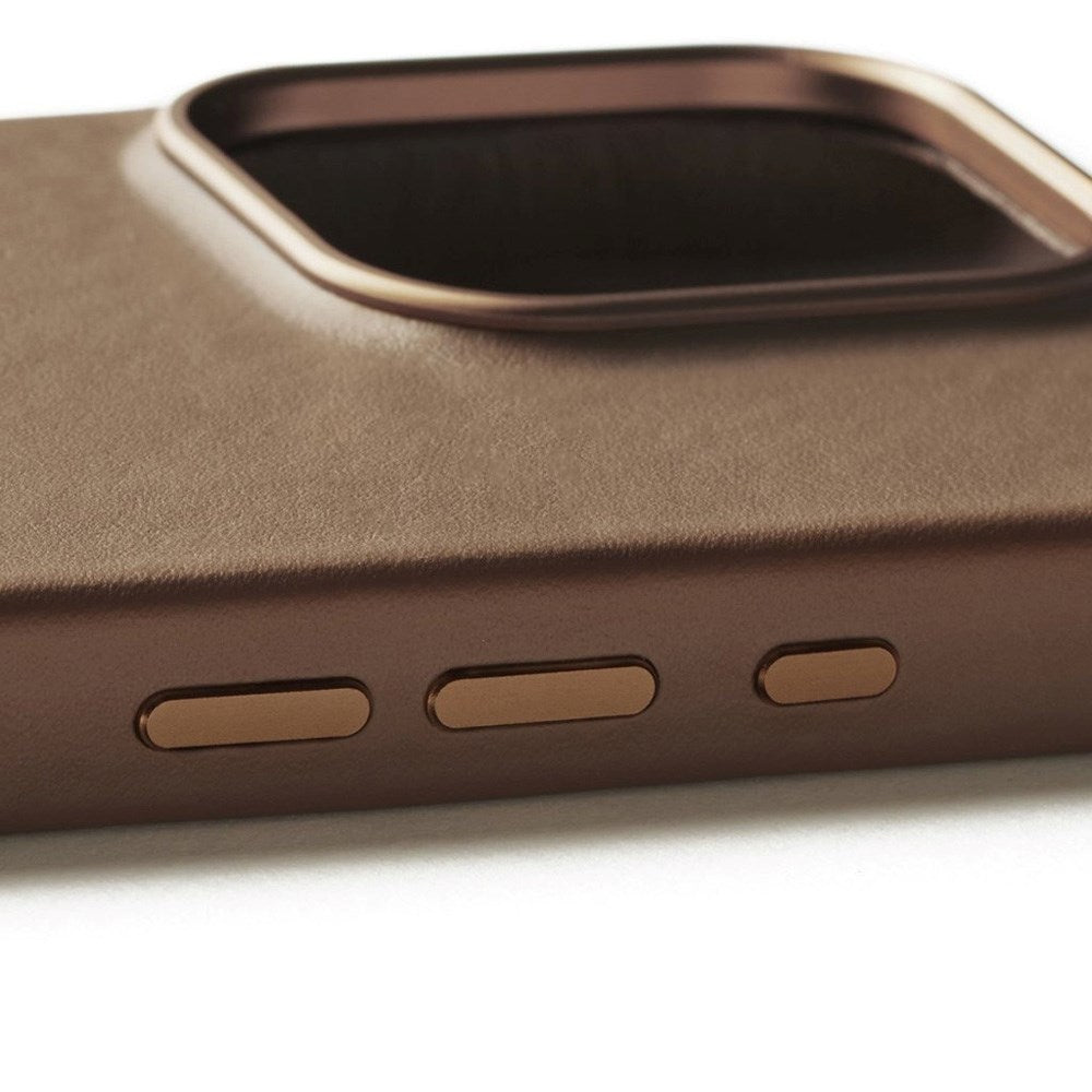 Mujjo iPhone 16 Pro Leather Case - MagSafe Kompatibel - Brun