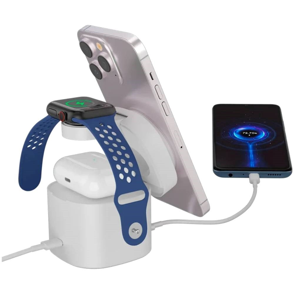 Canyon WCS-205 15W Qi2 2-i-1 Trådløs Oplader - MagSafe Kompatibel - Hvid