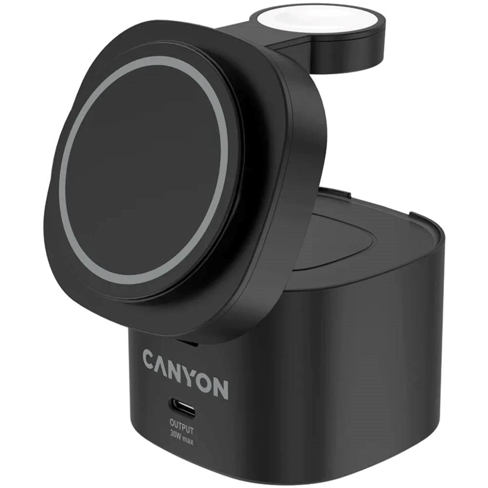 Canyon WCS-205 15W Qi2 2-i-1 Trådløs Oplader - MagSafe Kompatibel - Sort