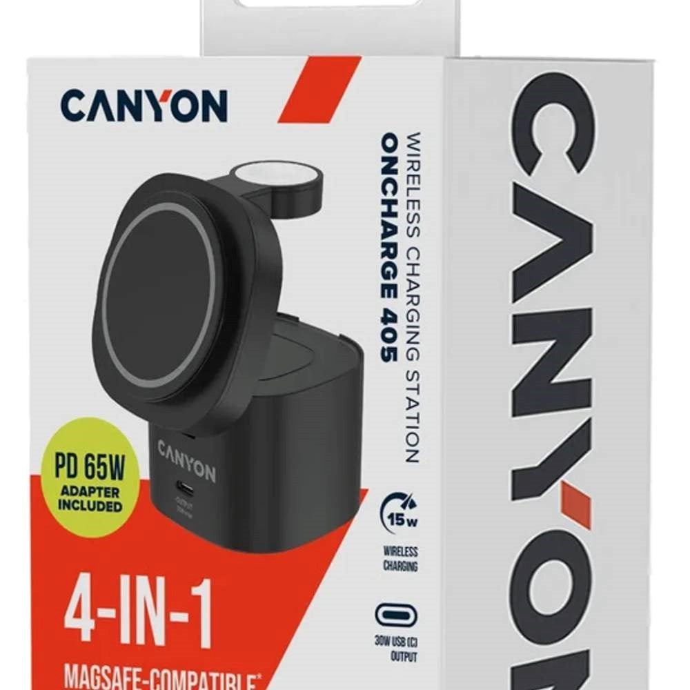 Canyon WCS-205 15W Qi2 2-i-1 Trådløs Oplader - MagSafe Kompatibel - Sort