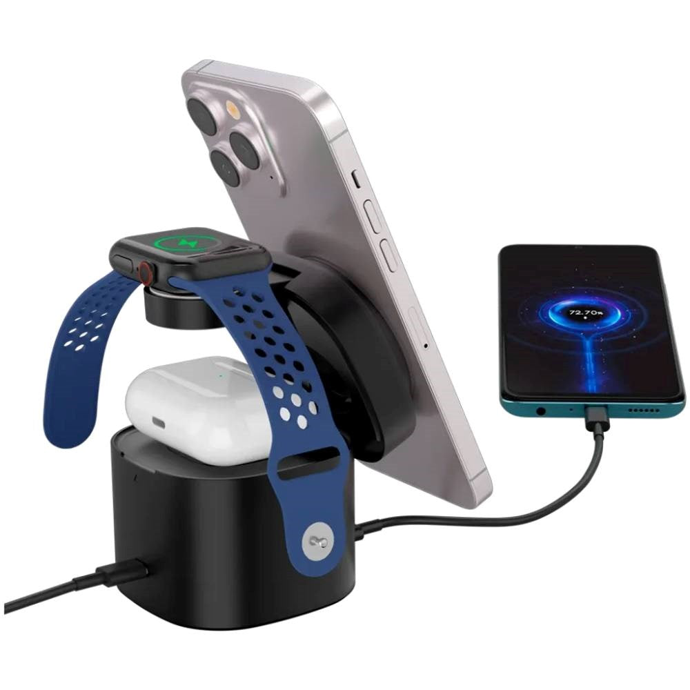 Canyon WCS-205 15W Qi2 2-i-1 Trådløs Oplader - MagSafe Kompatibel - Sort