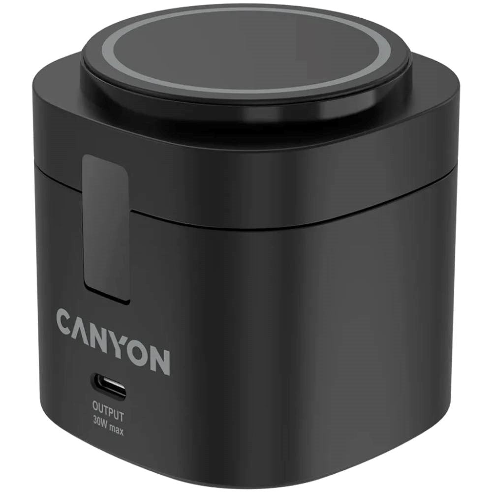 Canyon WCS-205 15W Qi2 2-i-1 Trådløs Oplader - MagSafe Kompatibel - Sort