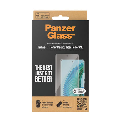 Honor Magic6 Lite / Honor X9B - PanzerGlass Ultra-Wide Fit Skærmbeskyttelsesglas - Gennemsigtig