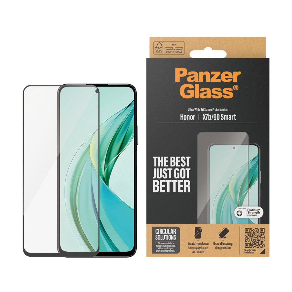 Honor X7b / 90 Smart - PanzerGlass Ultra-Wide Fit Skærmbeskyttelsesglas - Gennemsigtig