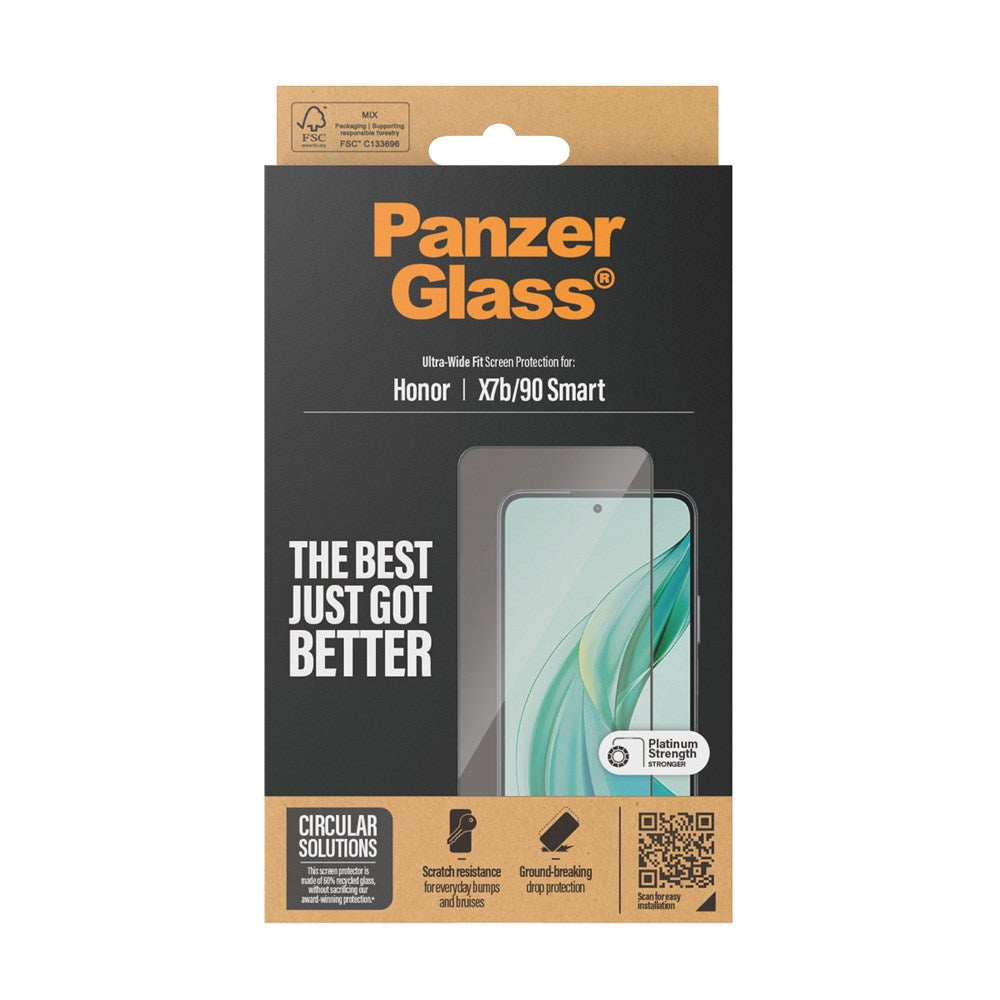 Honor X7b / 90 Smart - PanzerGlass Ultra-Wide Fit Skærmbeskyttelsesglas - Gennemsigtig