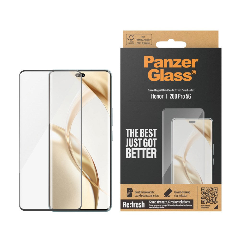 Honor 200 Pro - PanzerGlass Ultra-Wide Fit Skærmbeskyttelsesglas - Gennemsigtig