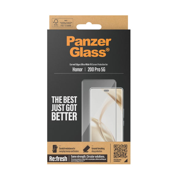 Honor 200 Pro - PanzerGlass Ultra-Wide Fit Skærmbeskyttelsesglas - Gennemsigtig