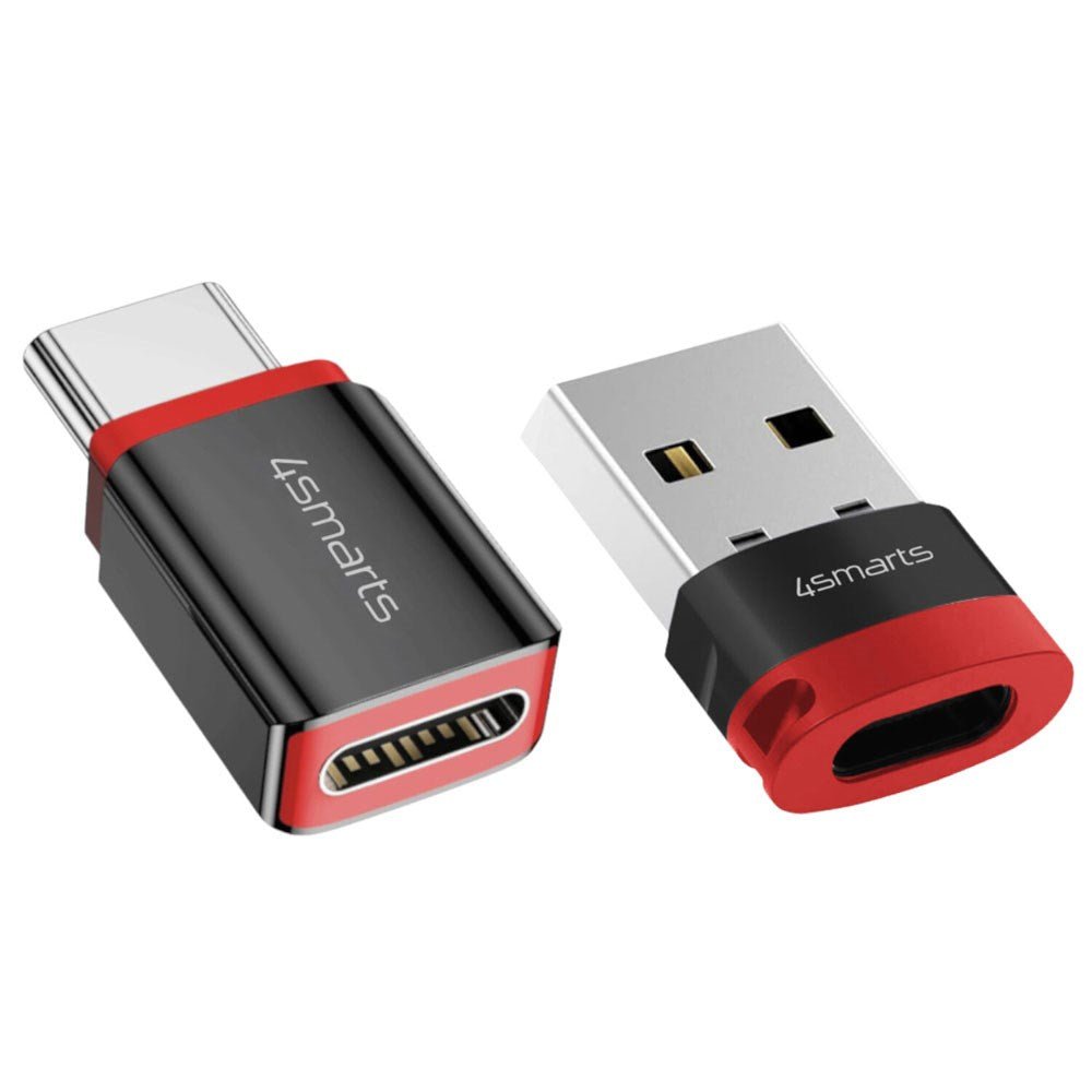 4smarts USB-C til USB-A / USB-C Data Blocker Adapter Sæt - 2 stk - Sort
