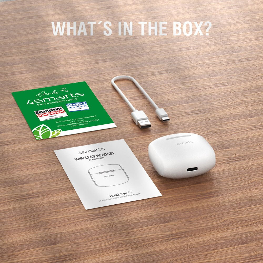 4smarts True Wireless SkyBuds Air Høretelefoner - In-Ear - Hvid