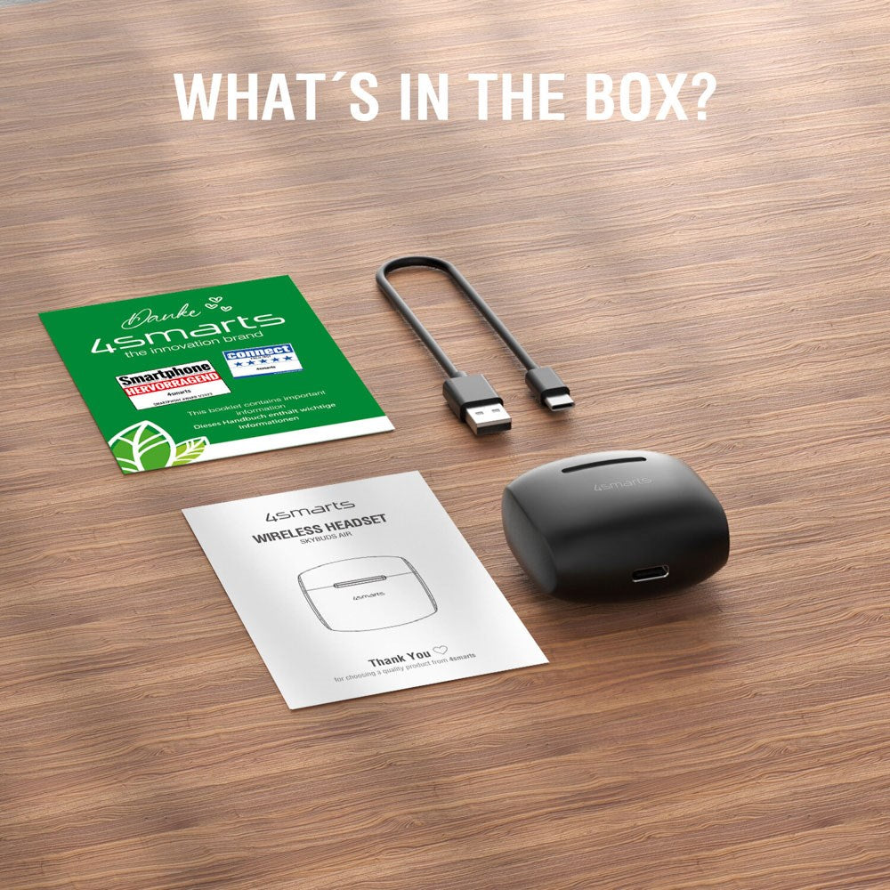 4smarts True Wireless SkyBuds Air Høretelefoner - In-Ear - Sort