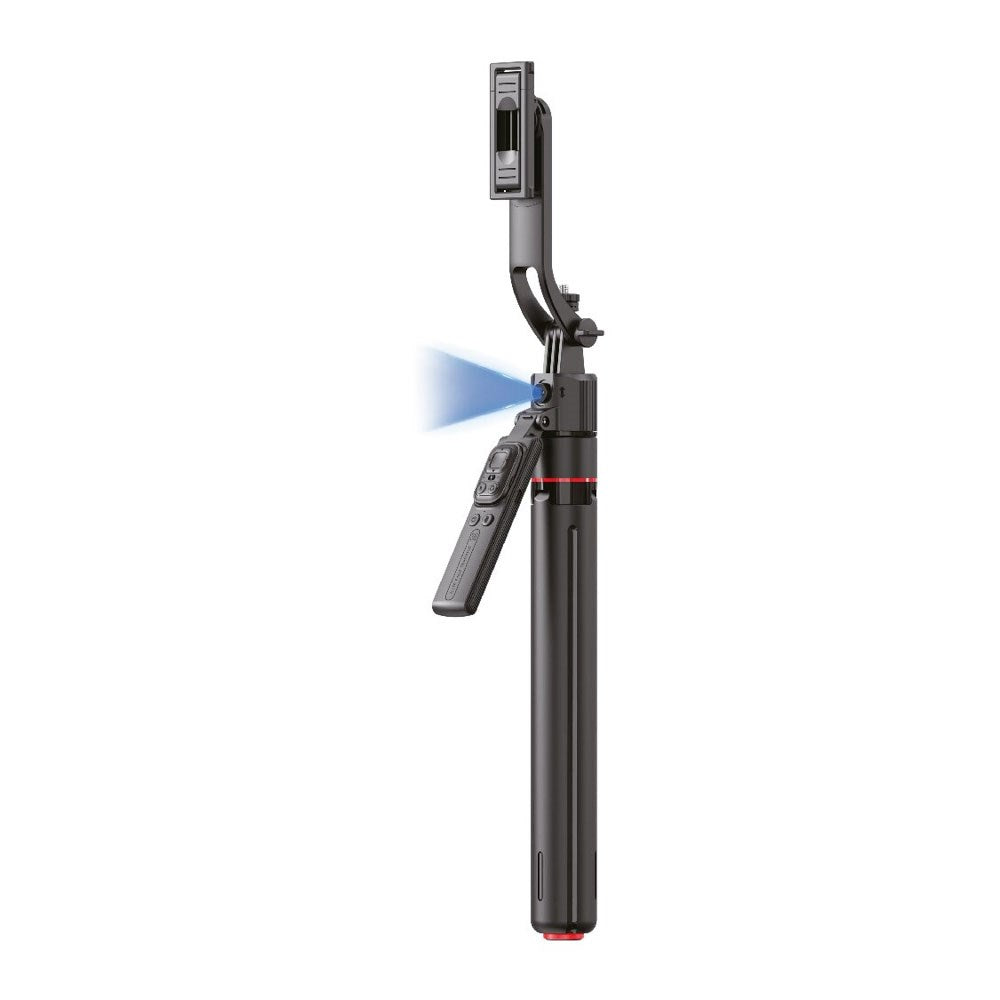 4smarts 360 AI Tripod Selfie Stick m. Ansigtssporing & Fjernbetjening - Sort