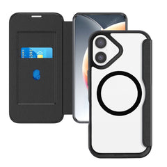 iPhone 17 4smarts Urban Pro Flip Cover - MagSafe Kompatibel - Gennemsigtig / Sort