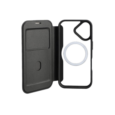 iPhone 17 4smarts Urban Pro Flip Cover - MagSafe Kompatibel - Gennemsigtig / Sort
