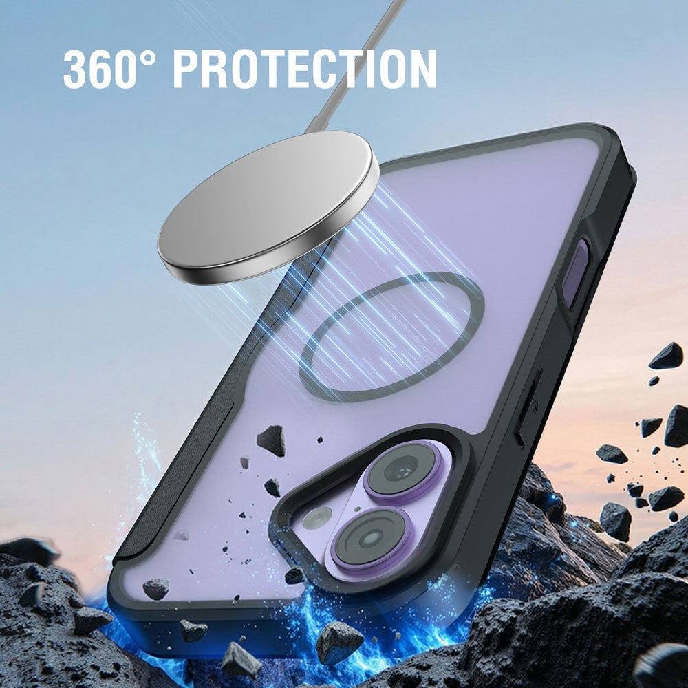 iPhone 17 4smarts Urban Pro Flip Cover - MagSafe Kompatibel - Gennemsigtig / Sort