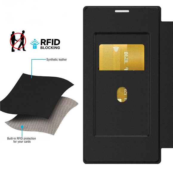 iPhone 17 4smarts Urban Pro Flip Cover - MagSafe Kompatibel - Gennemsigtig / Sort