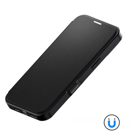 iPhone 17 4smarts Urban Pro Flip Cover - MagSafe Kompatibel - Gennemsigtig / Sort