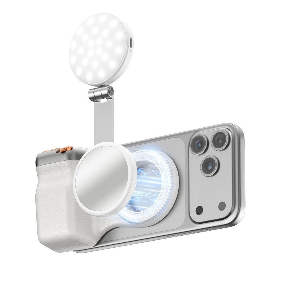 4smarts Kameragreb til Smartphone m. LED-Lys & Fjernbetjening - Hvid
