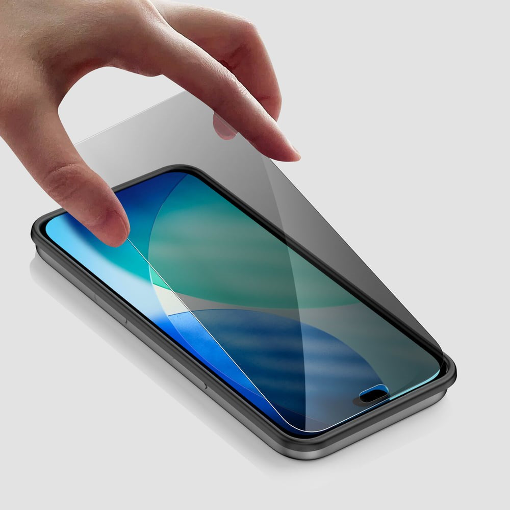 iPhone 18 Pro Max 4Smarts Second Glass Skærmbeskyttelse m. Monteringsramme - Privacy Funktion - Gennemsigtig