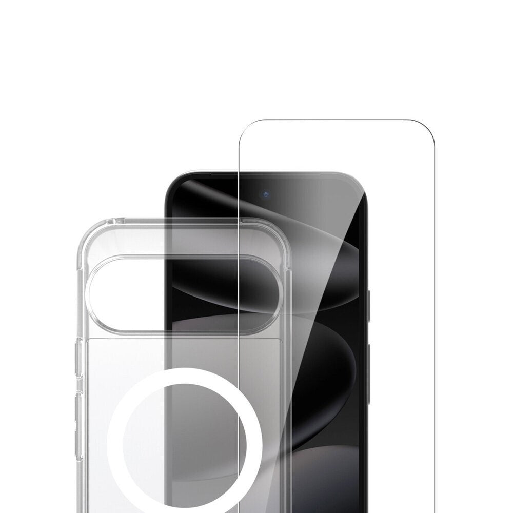Google Pixel 11 / 11 Pro / 10 / 10 Pro / 9 / 9 Pro 4Smarts 360° Protection Set m. Cover & Skærmbeskyttelsesglas - Qi2 Kompatibel - Gennemsigtig