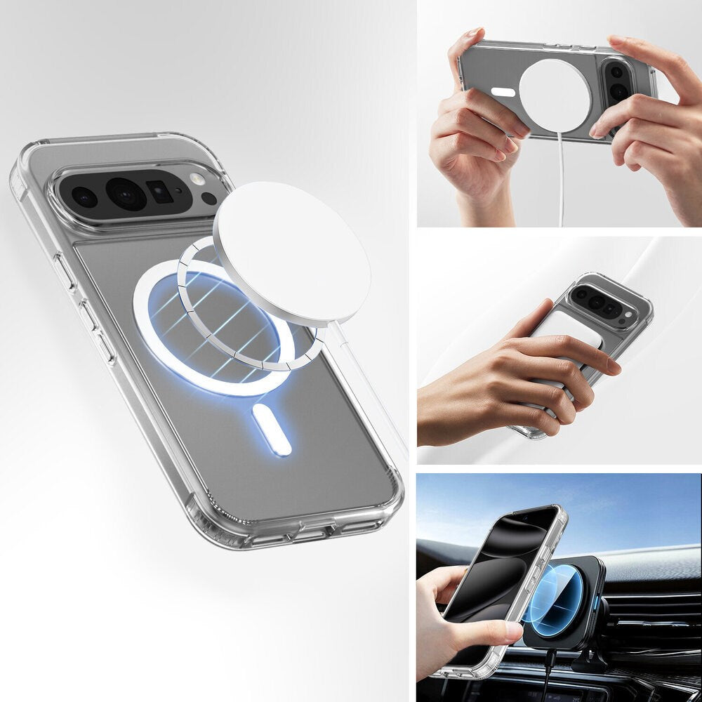 Google Pixel 11 / 11 Pro / 10 / 10 Pro / 9 / 9 Pro 4Smarts 360° Protection Set m. Cover & Skærmbeskyttelsesglas - Qi2 Kompatibel - Gennemsigtig