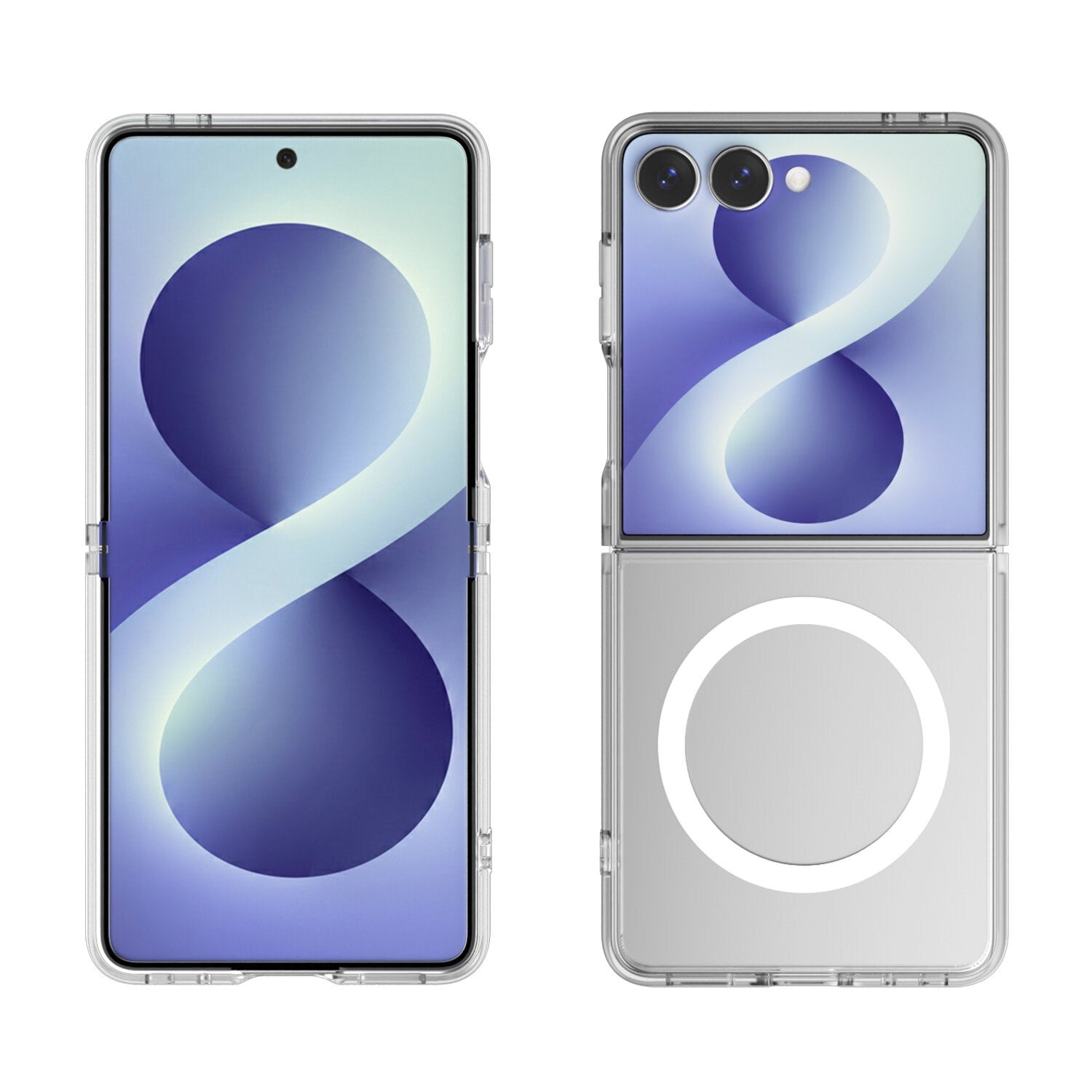 Samsung Galaxy Z Flip8 4Smarts 360° Protection Set m. Cover & Skærmbeskyttelsesglas - Gennemsigtig