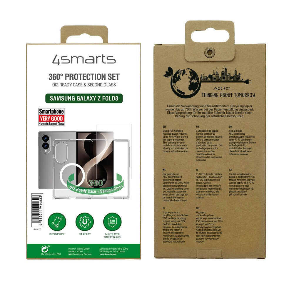 Samsung Galaxy Z Fold8 4Smarts 360° Protection Set m. Cover & Skærmbeskyttelsesglas - Gennemsigtig