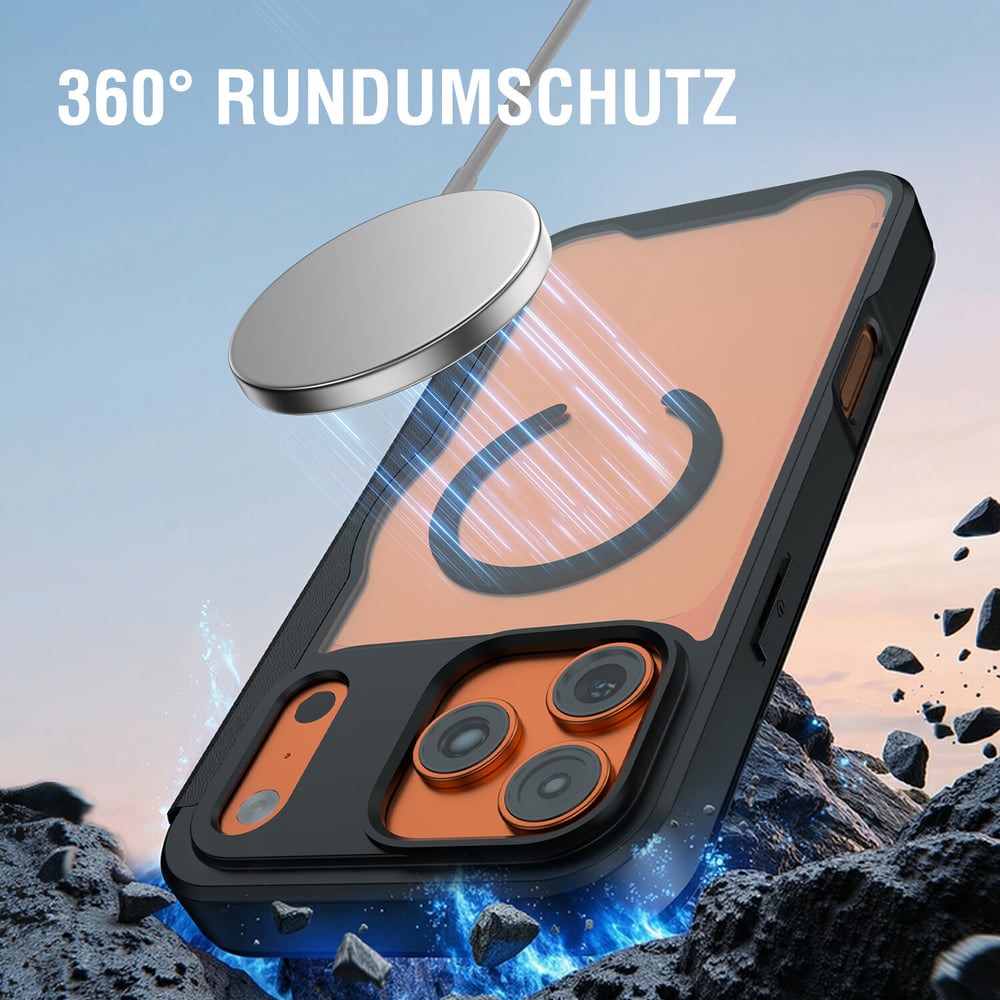 iPhone 18 Pro Max / 17 Pro Max 4smarts Urban Pro Flip Cover - MagSafe Kompatibel - Gennemsigtig / Sort