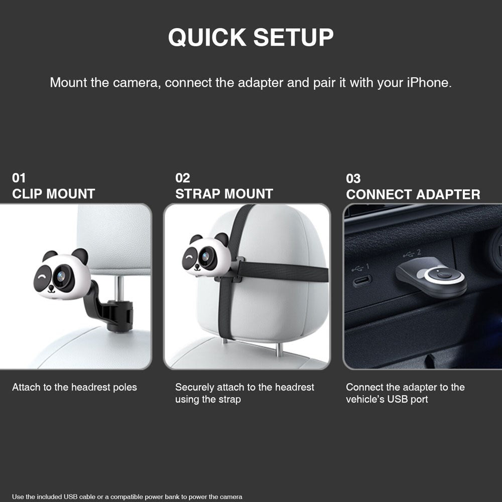 4Smarts 2-i-1 Trådløs Kamera Adapter til Apple CarPlay - Panda