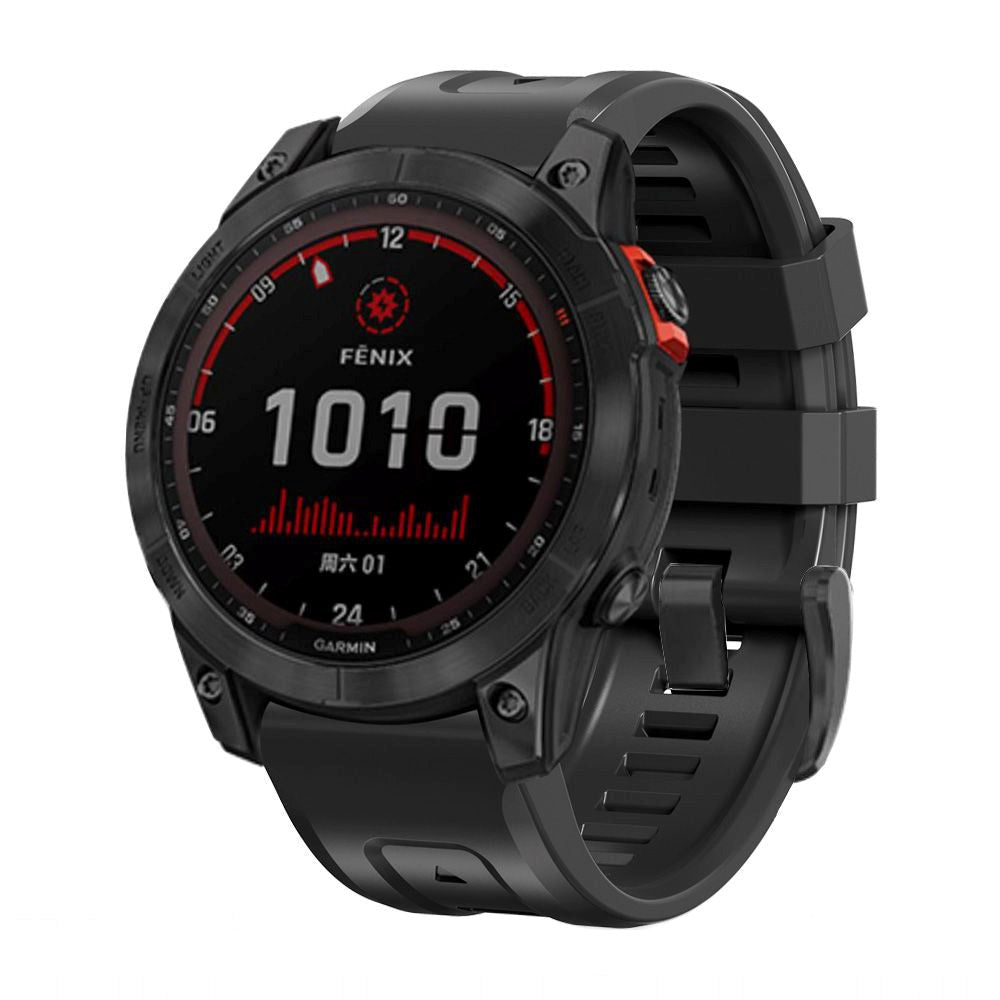 Universal Garmin 26mm QuickFit Tech-Protect Icon Band Silikone Rem - Sort
