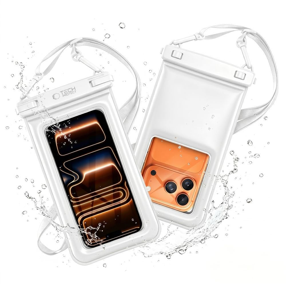Tech-Protect Flydende Vandtæt Case - Maks.: 185 x 110mm - Hvid