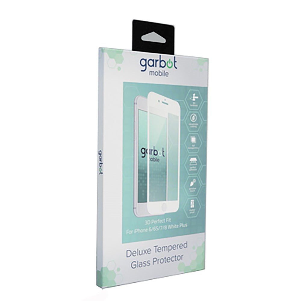 iPhone 8 Plus / 7 Plus / 6(s) Plus Garbot 3D Perfect Fit Skærmbeskyttelse - Case Friendly - Gennemsigtig / Hvid Kant