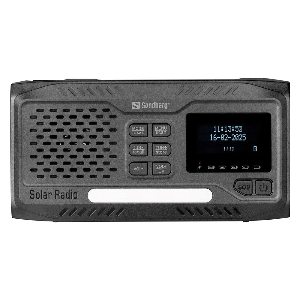 Sandberg Active Survivor Nødradio m. 4500mAh Solcelle Powerbank & DAB / FM-Radio - Sort
