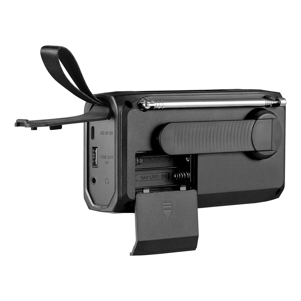 Sandberg Active Survivor Nødradio m. 4500mAh Solcelle Powerbank & DAB / FM-Radio - Sort