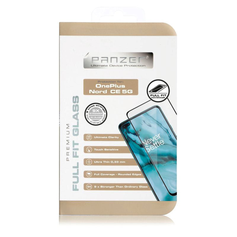 OnePlus Nord CE (5G) PANZER Premium Full Fit - Skærmbeskytttelse - Sort Ramme