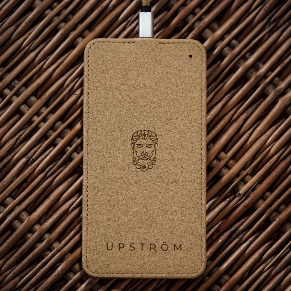 UPSTRÖM LÄDER Qi Fast Trådløs Oplader 10W - Sand
