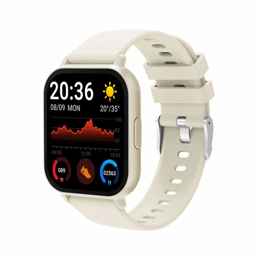 Denver SWC-176BE Smartwatch m. Søvn- og Fitnesstracker - Silikone Rem - Beige