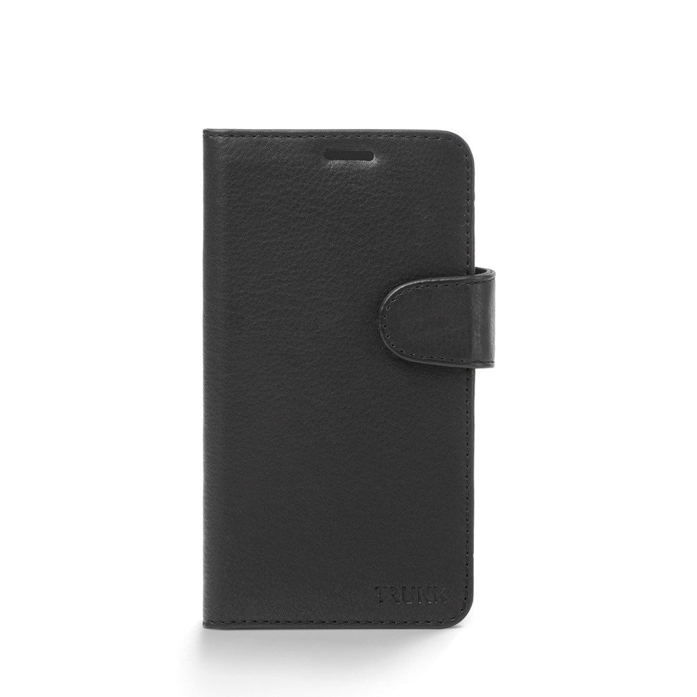 Trunk iPhone 12 Mini Ægte Læder Flip Cover m. Aftageligt Bagsidecover - Sort
