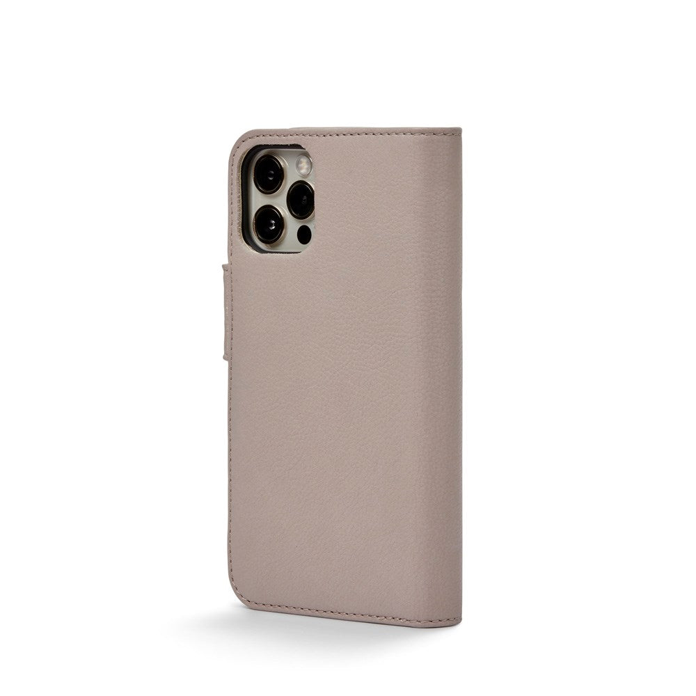Trunk iPhone 12 Mini Ægte Læder Flip Cover m. Aftageligt Bagsidecover - Lyserød