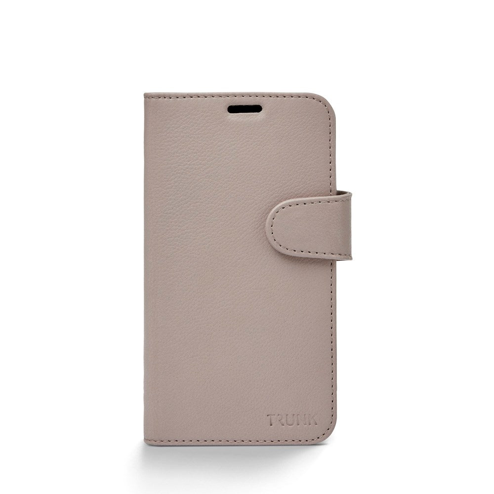 Trunk iPhone 12 Mini Ægte Læder Flip Cover m. Aftageligt Bagsidecover - Lyserød