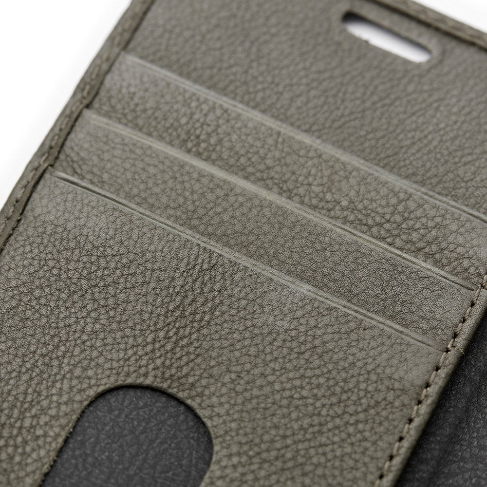 Trunk iPhone 12 Mini Ægte Læder Flip Cover m. Aftageligt Bagsidecover - Grøn