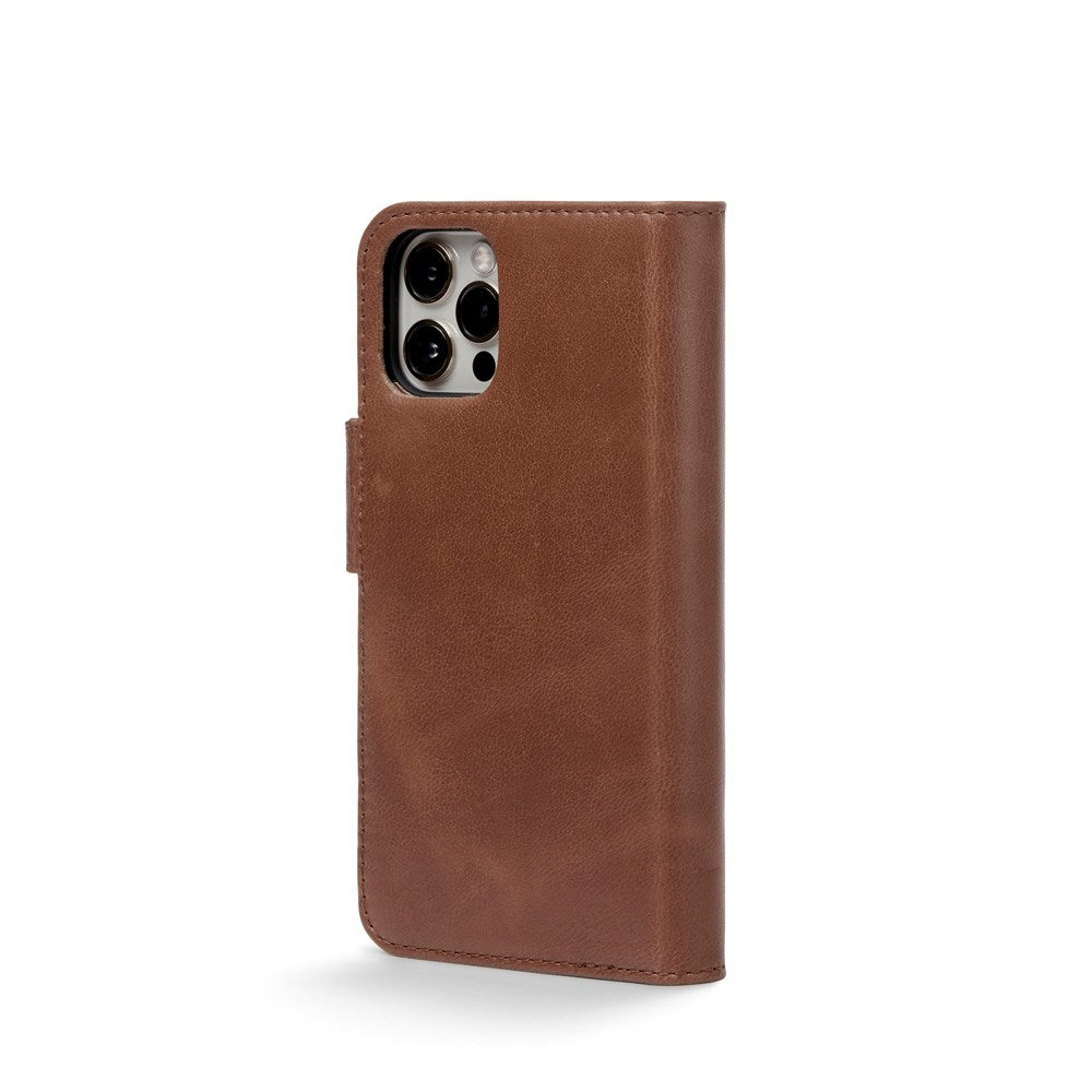 Trunk iPhone 12 Pro Max Ægte Læder Flip Cover m. Aftageligt Bagsidecover - Brun
