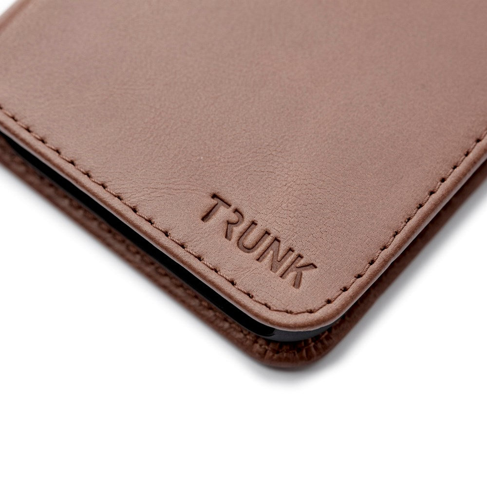 Trunk iPhone 12 Pro Max Ægte Læder Flip Cover m. Aftageligt Bagsidecover - Brun