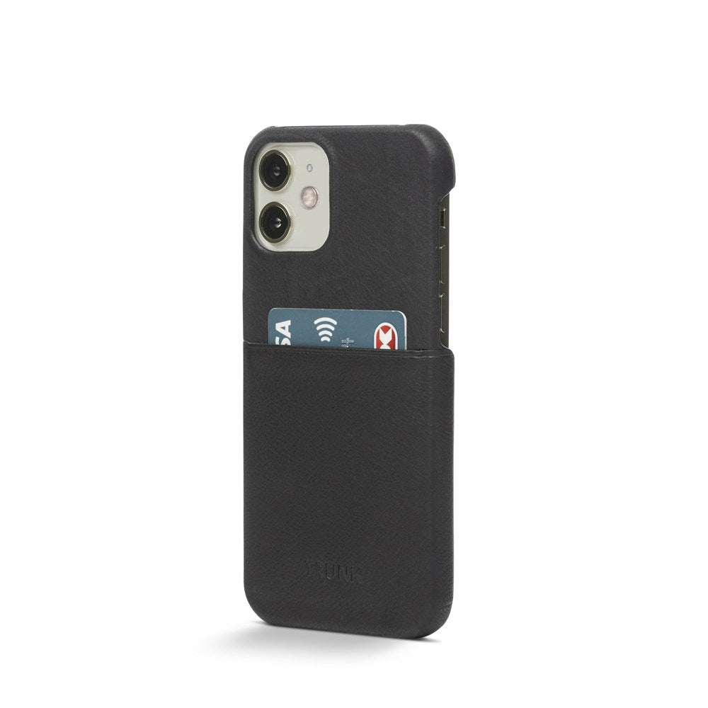 Trunk iPhone 11 Pro / XS / X Ægte Læder Cover m. Kortlomme - Sort