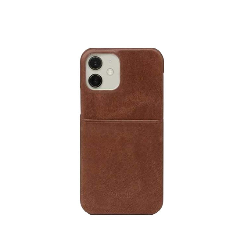 Trunk iPhone 11 Pro / XS / X Ægte Læder Cover m. Kortlomme - Brun