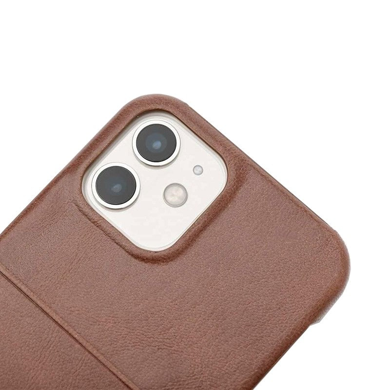 Trunk iPhone 11 Pro / XS / X Ægte Læder Cover m. Kortlomme - Brun